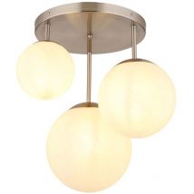 Nowa - Deckenleuchte Deckenlampe Wohnzimmerlampe Glaskugel 3 flammig opal h 44 cm