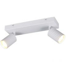 Deckenleuchte Deckenlampe Wohnzimmerlampe Metall Weiß 2-flammig Schwenkbar L30cm