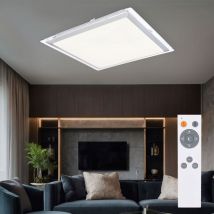 Globo Lighting - Deckenleuchte Deckenpanel Deckenlampe Sternenhimmel Wohnzimmerlampe Fernbedienung, cct dimmbar Farbwechsel Nachtlicht, Metall weiß