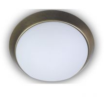 Niermann - Deckenleuchte / Deckenschale, Opalglas matt, Dekorring Altmessing, ø 40cm