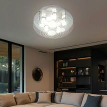 Globo - Deckenleuchte Glas satiniert Deckenlampe 6 Flammig Wohnzimmerleuchte Decke, 6x GU10 Fassungen, DxH 33x12,5 cm