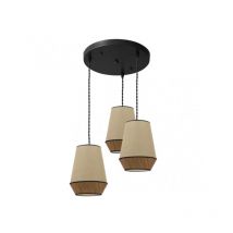 Deckenleuchte de Modell campana 3 Leuchten Saco/marron Dimmbar - Fabrilamp