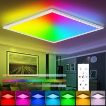 RGB-Deckenleuchte – Moderne LED-Panellampe mit Fernbedienung – Dimmbar, Nachtlichtmodus, Speicherfunktion – 30.000 Stunden Lebensdauer