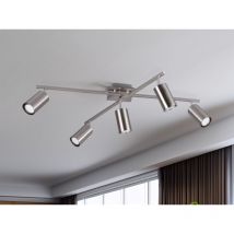 Deckenstrahler marley Silber 5-flammig, verstellbare Spots, Breite 77,5cm