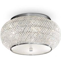 Pasha' - 6 Leichte Deckenleuchte Chrom, Kristall, E14 - Ideal Lux