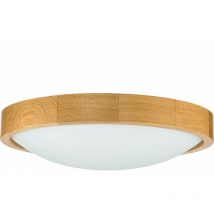 Deckenleuchte rund ø 37 cm Holz Glas Wohnzimmer Deckenlampe