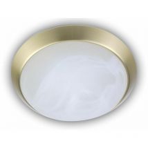Niermann - Deckenleuchte rund, Glas Alabaster, Dekorring Messing matt, ø 25cm