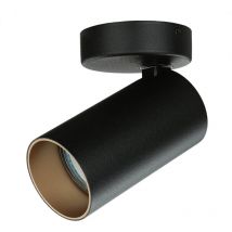 Deckenleuchte Schwarz Gold h: 13 cm ø 7 cm verstellbar GU10 Spot Deckenlampe