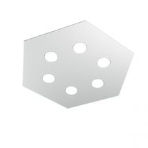 Toplight Hexagonal Deckenleuchte Hexagon 6 Lichter max 9W mit GX53-Fassung, weiße Struktur, modernes Design 60x69x3cm