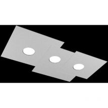 Top-light - Toplight 3-flammige rechteckige Deckenleuchte mit Platte und GX53-Fassung, graue Struktur, modernes Design 65x37x3cm