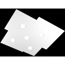 Top-light - Toplight 5-flammige quadratische Deckenleuchte Platte mit GX53-Fassung, weiße Struktur, modernes Design 73x67x3cm