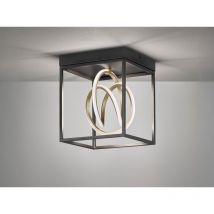 Led Deckenleuchte gisi Schwarz Gold 1flammig dimmbar & Tageslicht, Breite 25cm