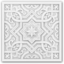 Deckenplatte Profhome 157503 Wandvertäfelung Zierelement 3D Wandpaneel Deckenelement Marokkanischer Stil Oriental weiß 29,2 x 29,2 cm