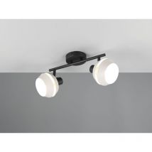 Reality Leuchten - Deckenstrahler Isla 2-flammig Schwarz, Metallschirme Grau, Breite 37cm