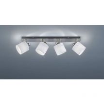 Deckenstrahler tommy 4-flammig Silber, Stoffschirme Weiß, Breite 70cm