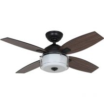 Hunter Fans Deckenventilator Central Park – 107 cm – Gealterter Stahl – Wendeflügel Nussbaum dunkel/grau – 2 x E27 max. 20 W – 46 dB