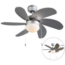 Deckenventilator Stahl Mit Holzprint 80cm Mit Zugschalter - Fresh