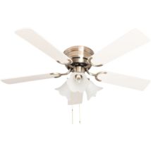 Deckenventilator Kisa Deluxe ma Weiß / Ahorn mit Licht