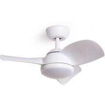 Efectoled - Deckenventilator Leise Poros 76cm DC-Motor Weiß Mit Licht, Wandschalter + Fernbedienung, Wifi: False