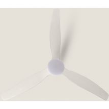 Techbrey - Deckenventilator Leise Angistri Weiss 132cm DC-Motor Weiß cct Mit Licht, Fernbedienung, Wifi: True