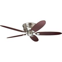 Deckenventilator Low Profile Chrom – 112/132 cm – 3 Geschwindigkeiten – 15-75 W – 210 U/min – 24,5 cm Höhe – 7,4 kg