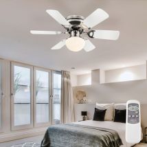 Globo Lighting - Deckenventilator mit Fernbedienung Wohnzimmerlampe Vor-Rücklauf Schlafzimmerleuchte, 3 Stufen, wendbare Flügel, 1x E27, DxH 76x28 cm