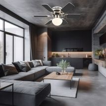 Etc-shop - Leiser Decken Ventilator Zugschalter Leuchte Kühler Wärmer Lüfter Lampe 3-Stufen Flügel wendbar anthrazit weiß