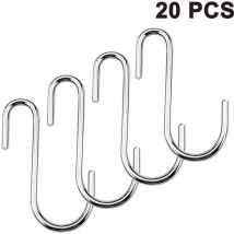 Deckon - Ahlsen 20 Stück Robuste S-haken, Topflappen, Regalhaken, Hängehaken, S-förmige Haken Für Küchenutensilien, Utensilien, Kleidung, Taschen, 