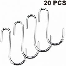 Deckon - Ahlsen Paquet de 20 crochets en s robustes Porte-casserole Crochets de support Crochets suspendus Crochets en forme de s pour ustensiles de