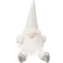 Déco de Noël Gnome blanc assis H 46 cm - Feeric Christmas