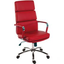 Deco Faux Leather Exec Chair Red