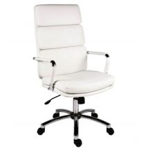 Deco Faux Leather Exec Chair White