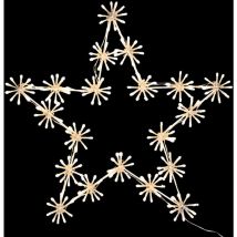 Déco lumineuse Étoile en métal blanc 200 LED Blanc chaud H 60 cm - Feeric Christmas