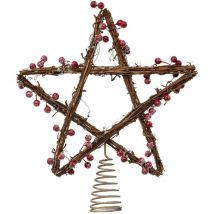 Cimier de sapin Ferme aux sapins acier rotin H27cm - Feeric lights & christmas