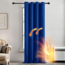 Deconovo Blickdicht Vorhang Mit Ösen Verdunkelungsgardine Ösenvorhang Dicke Thermogardine Kälteschutz Warm Hitzeschutz, 214x132 Cm(höhexbreite), 