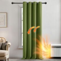Deconovo Blickdichte Gardinen Mit Ösen Verdunkelungsvorhänge Wohnzimmer, 214x132 Cm(höhexbreite), Apfelgrün, 1 Stück