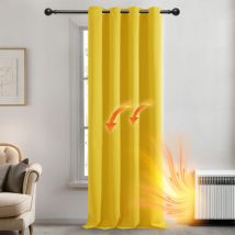 Deconovo Blickdichte Gardinen Mit Ösen Verdunkelungsvorhänge Wohnzimmer Dicke Thermogardine Kälteschutz Warm Hitzeschutz, 214x132 Cm(höhexbreite), 