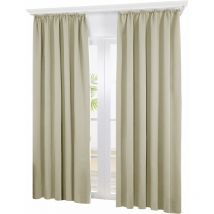 Deconovo - Thermal Insulated Tape Top Curtains, Pencil Pleat Blackout Curtains for Kids, 46 x 72 Inch, Beige, 2 Panels - Beige