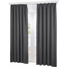 Deconovo - Pencil Pleat Blackout Curtains, Thermal Insulated Solid Curtains for Bedroom, 46 x 72 Inch, Dark Grey, 2 Panels - Dark Grey