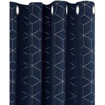 Deconovo Eyelet Blackout Curtains, Super Soft Diamond Foil Printed Thermal Insulated Curtains for Living Room Kitchen, W52 x L72 Inch(Width x