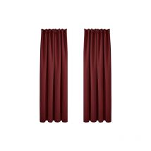 Deconovo - Blackout Curtains Pencil Pleat Curtains and Rod Pocket Curtains Thermal Insulated Curtains for Girls Room Red W55 x L82 Inch 2 Panels - Red
