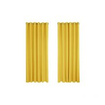 Deconovo - Thermal Insulated Eyelet Blackout Curtains for Bedroom 90 x 108 Inch Mellow Yellow Two Panels - Mellow Yellow