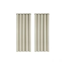 Deconovo - Super Soft Thermal Insulated Eyelet Blackout Curtains for Bedroom 66 x 72 Inch Light Beige 2 Panels - Light Beige