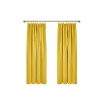 Deconovo - Curtains Yellow Thermal Insulated Curtains Pencil Pleated Blackout Curtains for Bedroom 66 x 72 Inch Mellow Yellow 1 Pair - Mellow Yellow