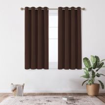 Deconovo - Thermal Insulated Eyelet Blackout Curtains 2 Panels 46 x 63 Inch Chocolate - Chocolate