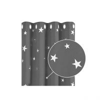 Deconovo - Curtains for Living Room Thermal Insulated Star Curtains Eyelet Blackout Curtains Nursery 52 x 84 Inch Grey 2 Panels - Grey/SILVER