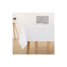 Deconovo - Christmas Decorations Oxford Decorative Wipeable Tablecloth Rectangle Water Resistant Tablecloth for Dinner Table 132x229cm(52x90in) White