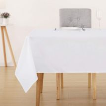 Oxford Water Resistant Table Cloth 52 x 70 Inch White - White - Deconovo