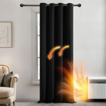 Deconovo Verdunkelungsvorhang Mit Ösen Gardinen Schlafzimmer Ösenvorhang Blcikdich Dicke Thermogardine Kälteschutz Warm Hitzeschutz, 214x132 Cm(
