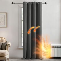 Deconovo Vorhänge Blickdicht Verdunklungsvorhang H214 X B132 Cm Gardine Mit Ösen Raumteiler Vorhang Wohnzimmer Thermogardine Wärmeisolierung Hellgrau,